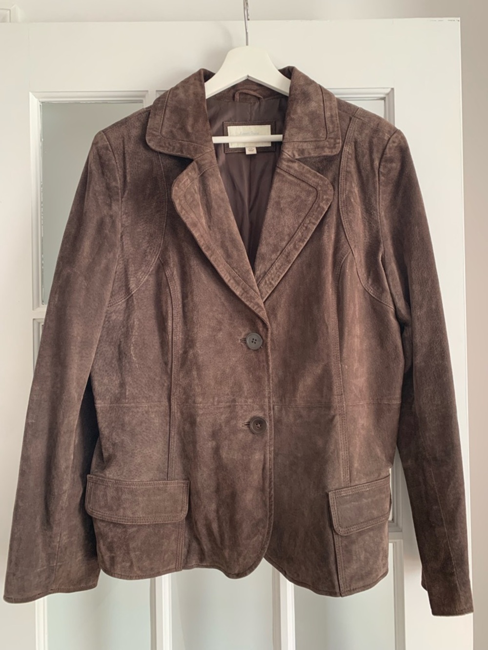 Cherokee Brown Genuine Suede Two-Button Blazer